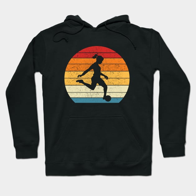 Soccer Girl Vintage Retro 70's and 80's Hoodie by HammerSonic